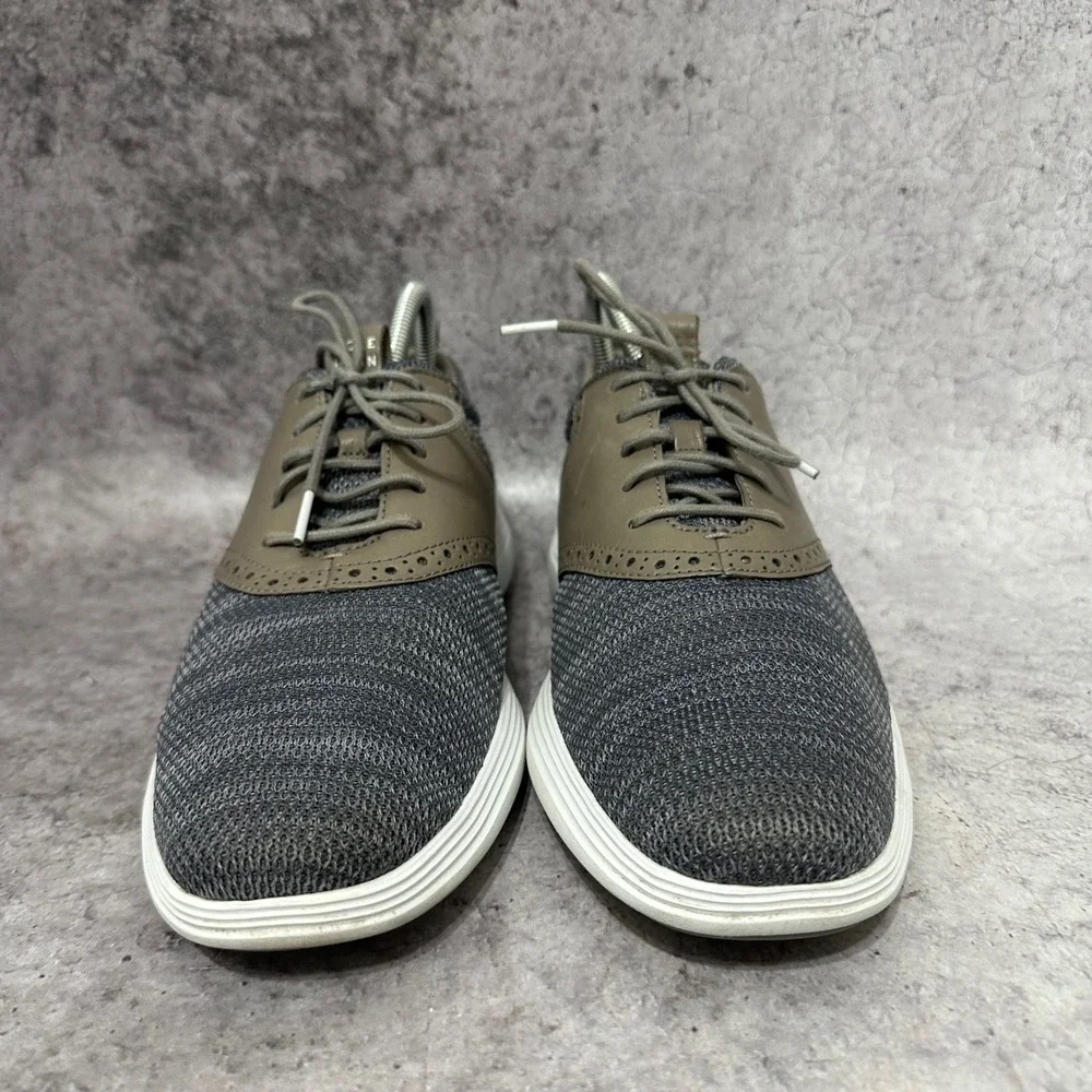 Cole Haan Grand Tour Knit Oxford Mens 11.5 Gray Brown C31346 Wingtip Sneakers